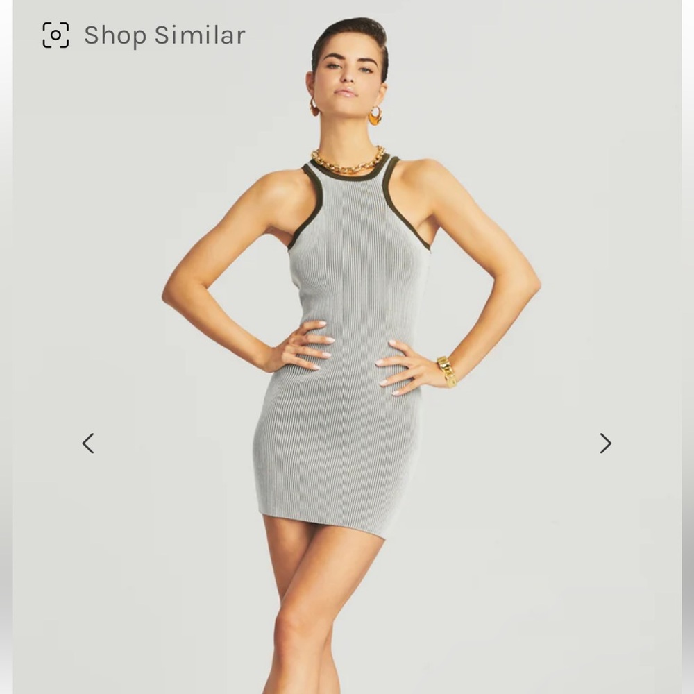 NWOT SER.O.YA Jill Ribbed Halter Mini Dress With Zip Up Back - Picture 5 of 11